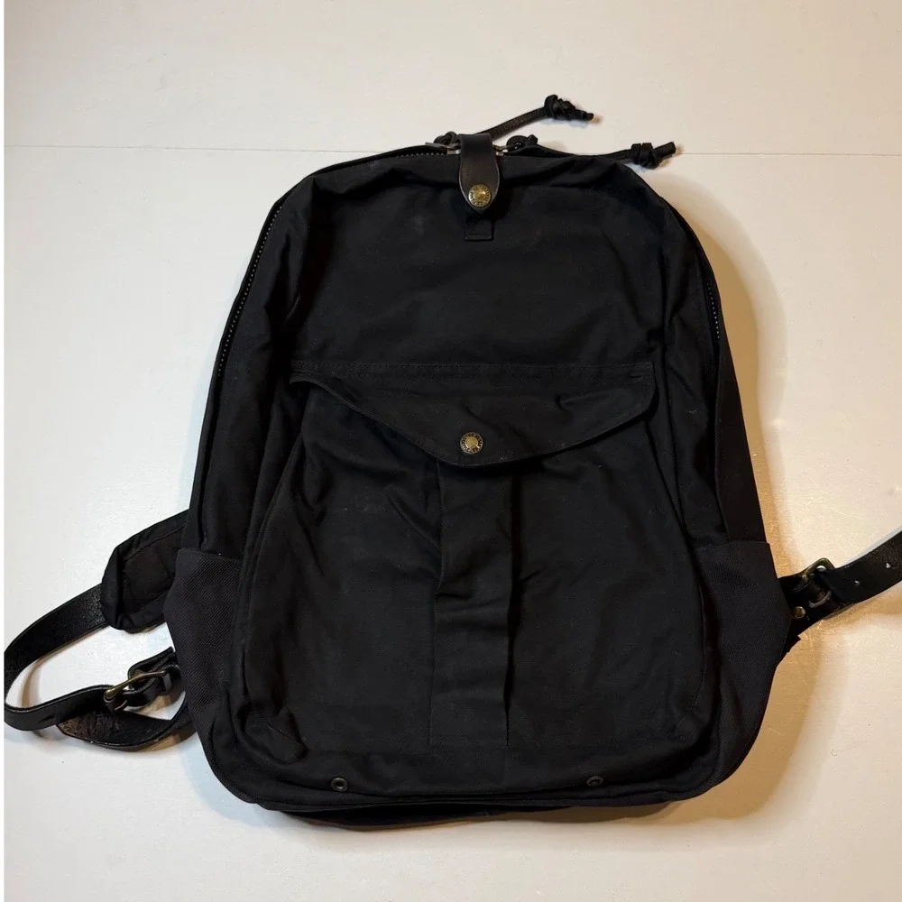 Vintage Filson Journeyman Backpack BLK Tin Cloth Canvas Laptop USA Made Bag Rare